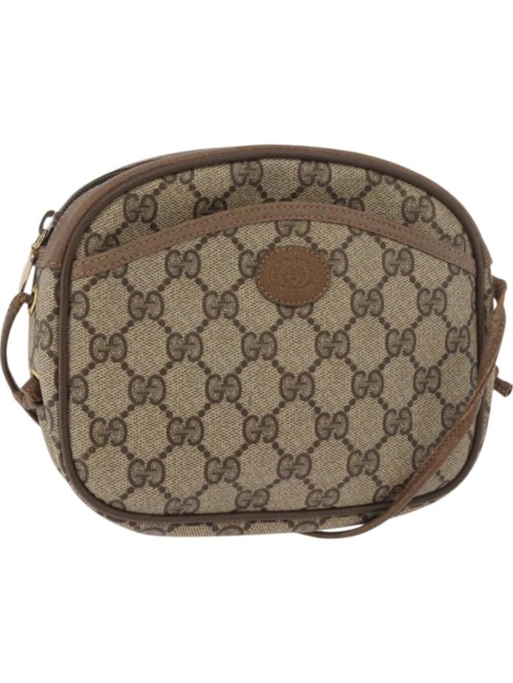 GUCCI GG Supreme Shoulder Bag PVC Beige Gold 116 02 606